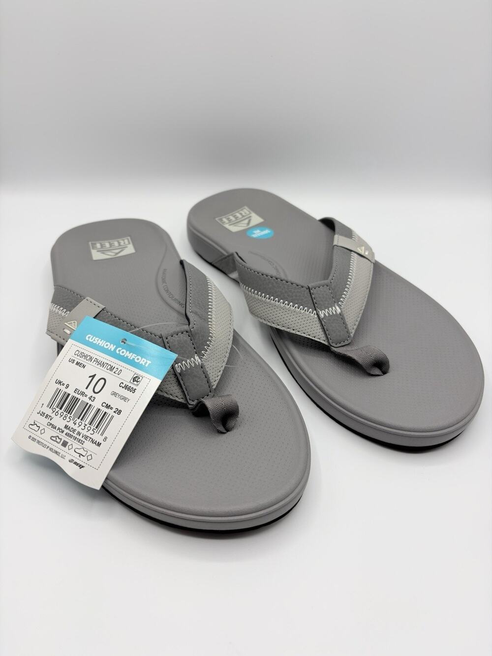 Reef Cushion Phantom 2.0 Sandals Men’s Grey US Sz 10 EUR 43 CJ6605 NWT
